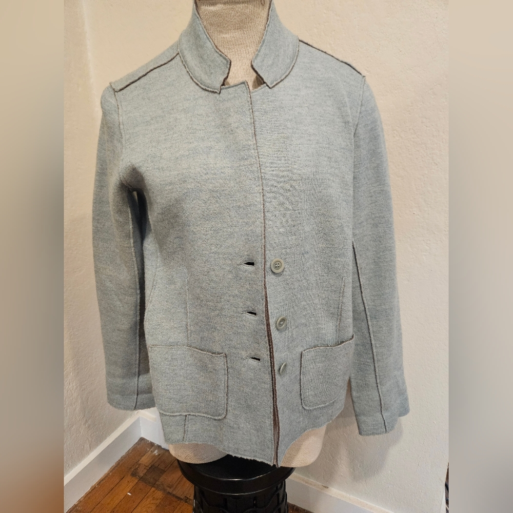 Eileen Fisher Merlino Wool Double Knit Jacket Size S
